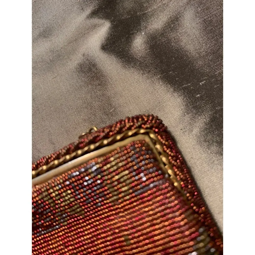 Vintage 1930s Josef Microbead Purse • Hand-Beaded Metal Bag • Made in France